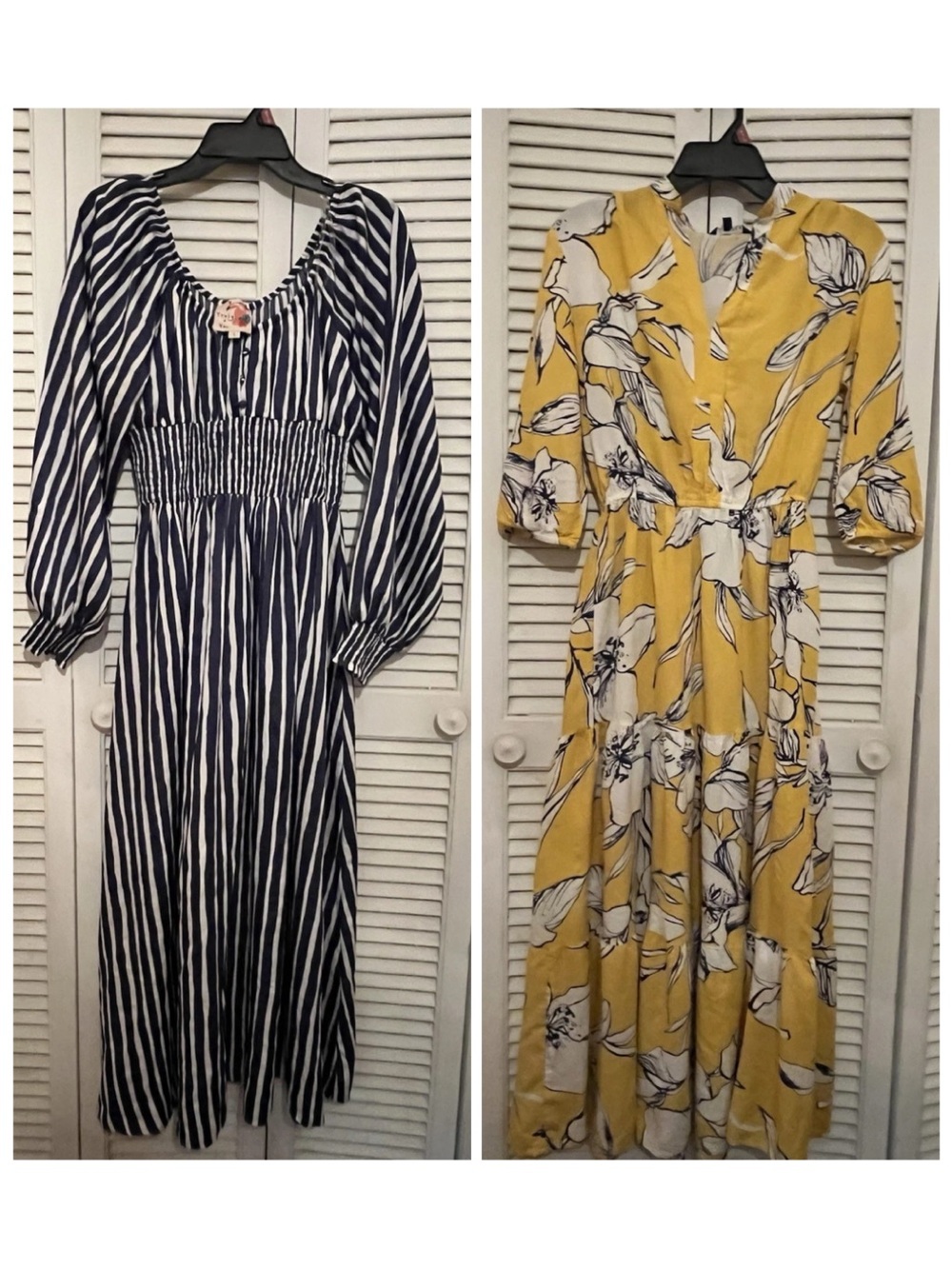 Bundle of 2 Dresses Cassee’s Yellow Floral & Truly 4 You Striped Both Size Small